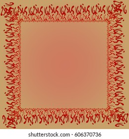 Abstract tender frame with ornament of mixed lines.
