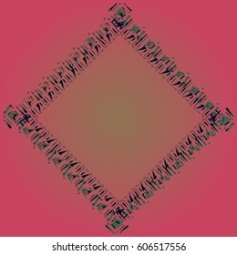 Abstract tender frame with ornament of mixed lines.