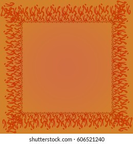 Abstract tender frame with ornament of mixed lines.