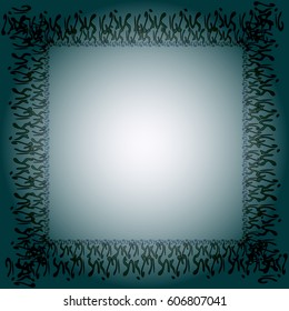 Abstract tender frame with ornament of mixed lines.