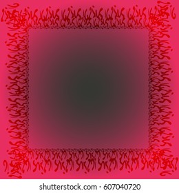 Abstract tender frame with ornament of mixed lines.