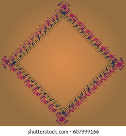 Abstract tender frame with ornament of mixed lines.