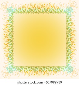 Abstract tender frame with ornament of mixed lines.