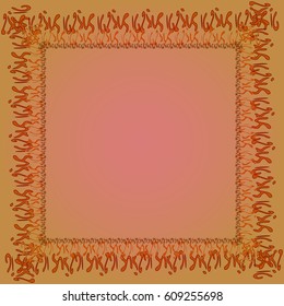 Abstract tender frame with ornament of mixed lines.
