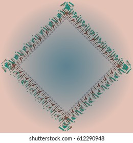 Abstract tender frame with ornament of mixed lines.