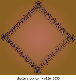 Abstract tender frame with ornament of mixed lines.