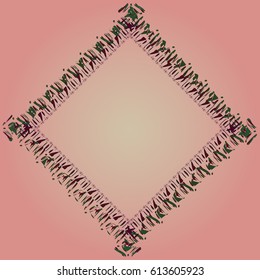 Abstract tender frame with ornament of mixed lines.