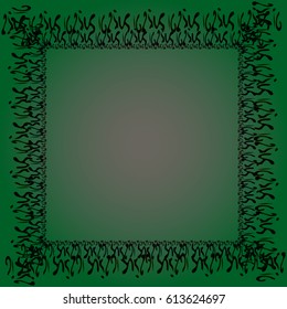 Abstract tender frame with ornament of mixed lines.