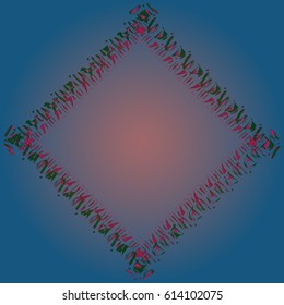 Abstract tender frame with ornament of mixed lines.