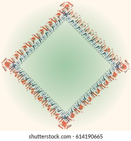 Abstract tender frame with ornament of mixed lines.