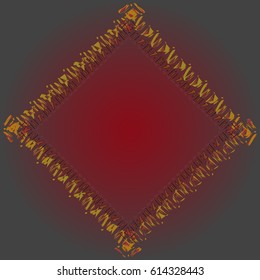 Abstract tender frame with ornament of mixed lines.