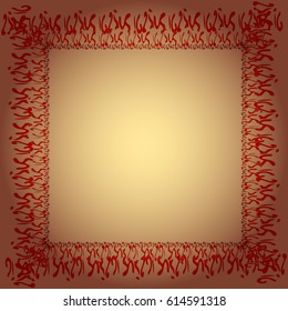 Abstract tender frame with ornament of mixed lines.
