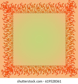 Abstract tender frame with ornament of mixed lines.