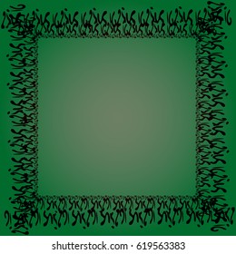 Abstract tender frame with ornament of mixed lines.