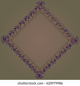 Abstract tender frame with ornament of mixed lines.