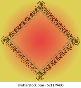 Abstract tender frame with ornament of mixed lines.