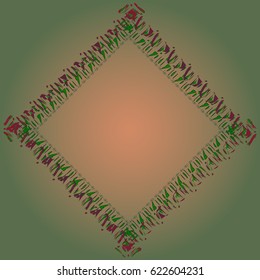 Abstract tender frame with ornament of mixed lines.