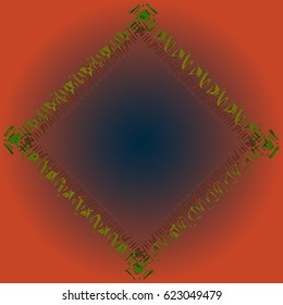 Abstract tender frame with ornament of mixed lines.