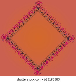 Abstract tender frame with ornament of mixed lines.