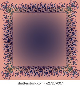 Abstract tender frame with ornament of mixed lines.