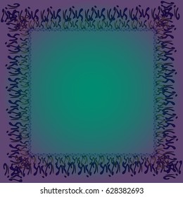 Abstract tender frame with ornament of mixed lines.