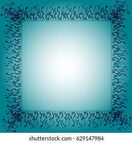 Abstract tender frame with ornament of mixed lines.