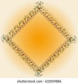 Abstract tender frame with ornament of mixed lines.