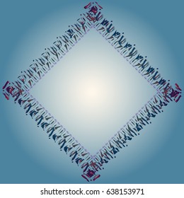 Abstract tender frame with ornament of mixed lines.