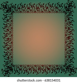 Abstract tender frame with ornament of mixed lines.