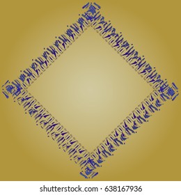 Abstract tender frame with ornament of mixed lines.
