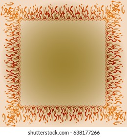 Abstract tender frame with ornament of mixed lines.
