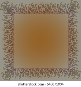 Abstract tender frame with ornament of mixed lines.