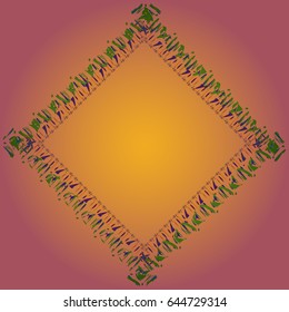 Abstract tender frame with ornament of mixed lines.