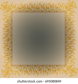 Abstract tender frame with ornament of mixed lines.