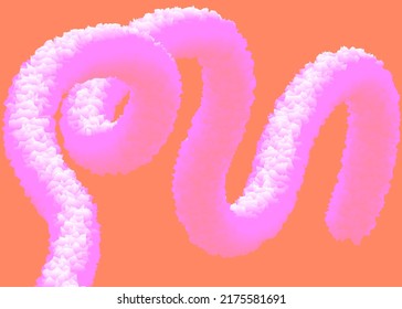 Abstract tender hairy wave illustration. Fluffy gradient liquid shape background