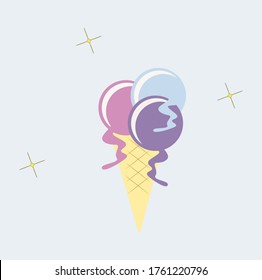 
Abstract tender ice cream in a horn.
Favorite summer treat.
Vector isolated.