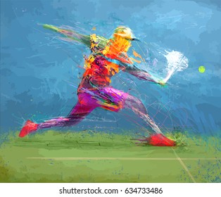 Abstract tennis player