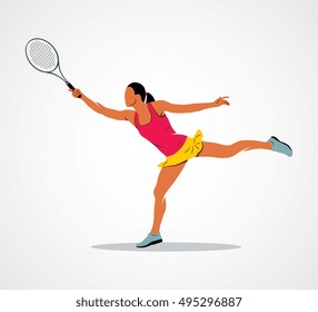 Abstract tennis player. Branding Identity Corporate vector logo design template Isolated on a white background. Vector illustration.
