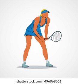 Abstract tennis player. Branding Identity Corporate vector logo design template Isolated on a white background. Vector illustration.