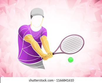 Abstract tennis player red color. Sports Tennis Vector