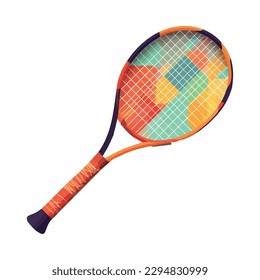 Abstract tennis racket isolated on white background icon