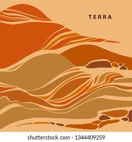 Abstract terra, earth, landscape pattern template background. Set modern design for banner, poster, flyer, presentation. EPS 10. 
