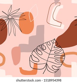 Abstract terracotta pattern. Terra cotta, clay contemporary background. Pastel shapes