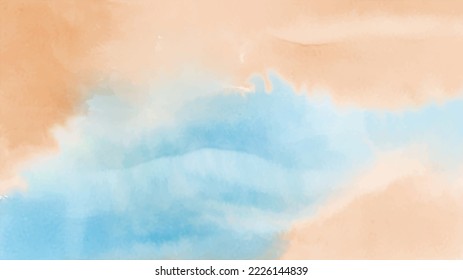 Abstract Terracotta Watercolor Sea Beach Textured Background