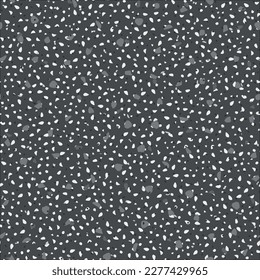 Resumen del patrón Terrazzo. Diseño italiano veneciano mosaico. Fondo Blanco De Mármol Gris. Material vectorial de piedra de Terrazzo. Vector Gris Textura Italiana. Ilustración De Piedra Arte Irregular. Impresión Sin Marcas De Vidrio