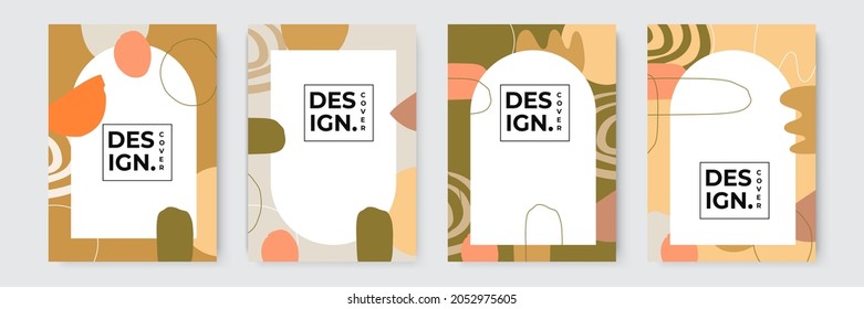 Abstract terrazzo style background set with pastel color hand drawn geometric shapes and lines and tropical leaves silhouettes. Works for decor wall prints or book cover or flyer or menu design.