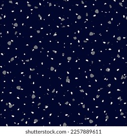 Abstract Terrazzo Texture. Terrazzo Floor Mosaic Material. Vector Wall Granite Pattern. Marble Venetian Ceramic Design. Blue Mosaic Floor Background. Stone Pavement Irregular Art. Glass Seamless Print