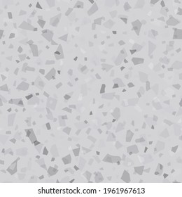 Abstract Terrazzo Venetian Pattern. Gray Marble Stone Background. Terrazzo Color Vector Material. Mosaic Wall Italian Texture. Vector Seamless Classic Design. Glass Abstract Irregular Print. Floor Art