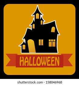 abstract terror castle on special halloween background