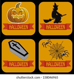 abstract terror halloween objects on special halloween background